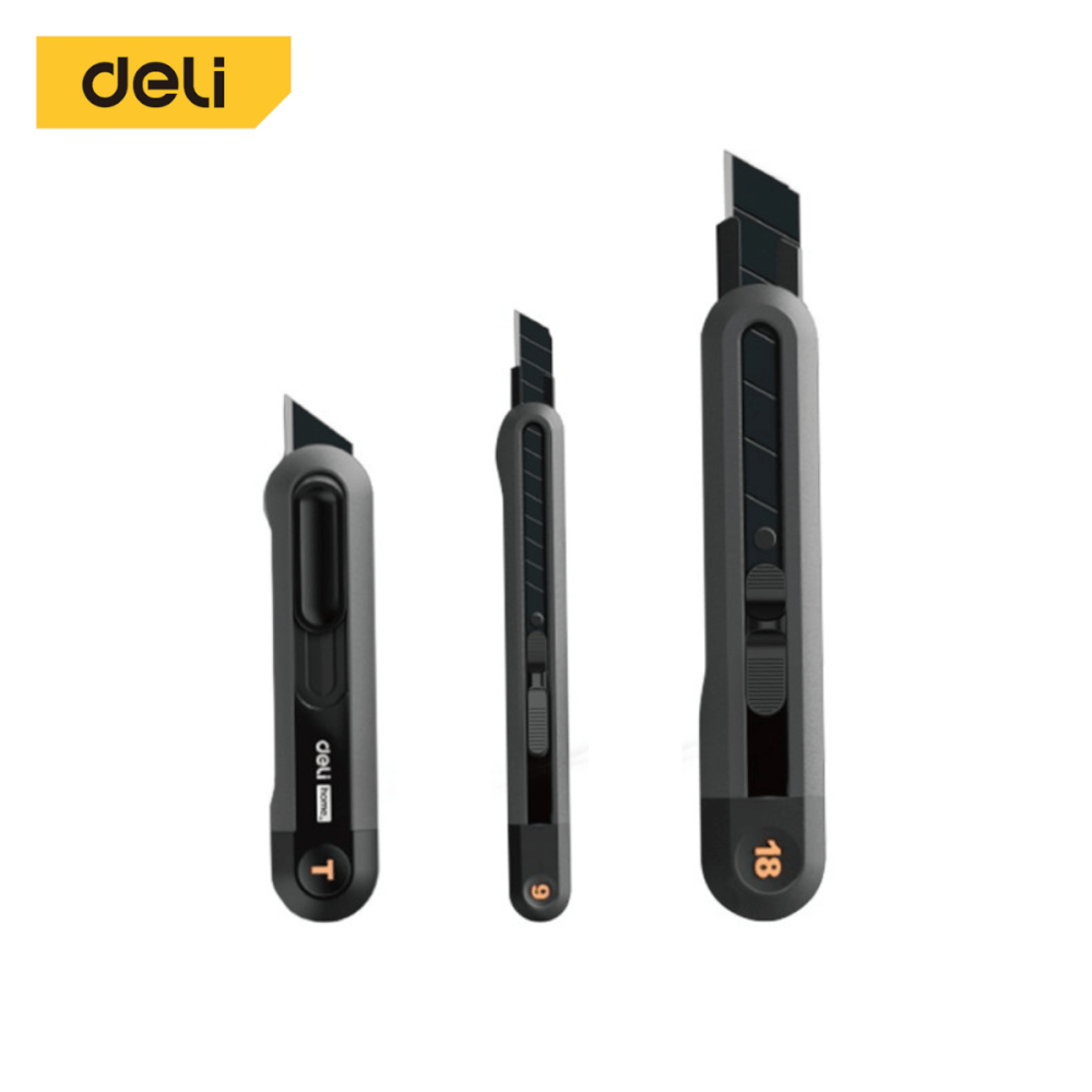 คัตเตอร์ DELI HT4003-GR-01 แพ็ค 3ชิ้น สีดำ